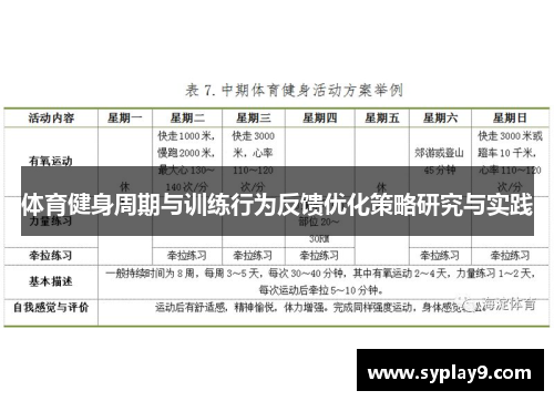 体育健身周期与训练行为反馈优化策略研究与实践